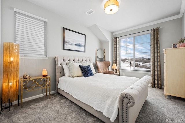 624 Simmental Loop, Castle Rock, CO 80104 - bedroom with carpet flooring and ornamental molding
