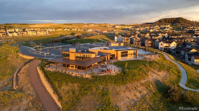624 Simmental Loop, Castle Rock, CO 80104 - aerial view of residential area with a mountainous background