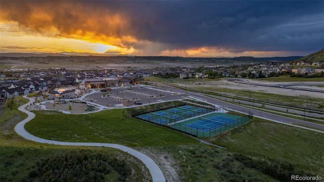 624 Simmental Loop, Castle Rock, CO 80104 - aerial perspective of suburban area with a mountainous background