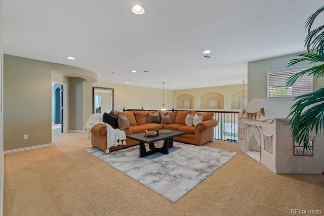 7408 Sodalite Way, Castle Rock, CO 80108 - carpeted living room featuring recessed lighting and baseboards
