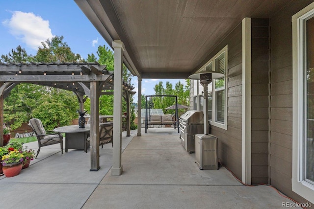 7408 Sodalite Way, Castle Rock, CO 80108 - view of patio with a pergola, grilling area, and outdoor dining space