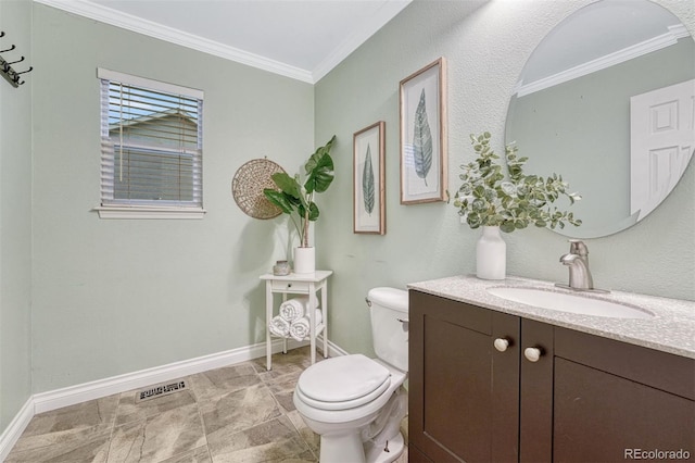 123 Wheat Ridge St, Palmer Lake, CO 80133 - bathroom with vanity and ornamental molding