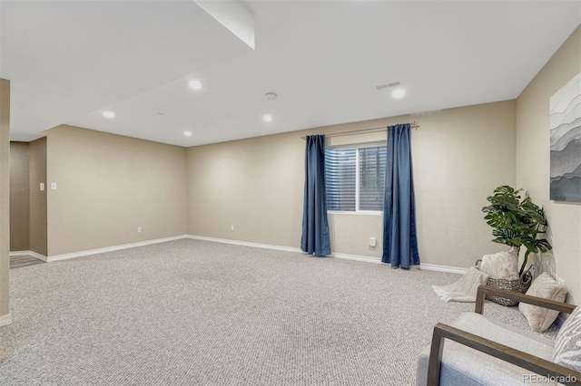 123 Wheat Ridge St, Palmer Lake, CO 80133 - unfurnished living room with carpet floors and recessed lighting