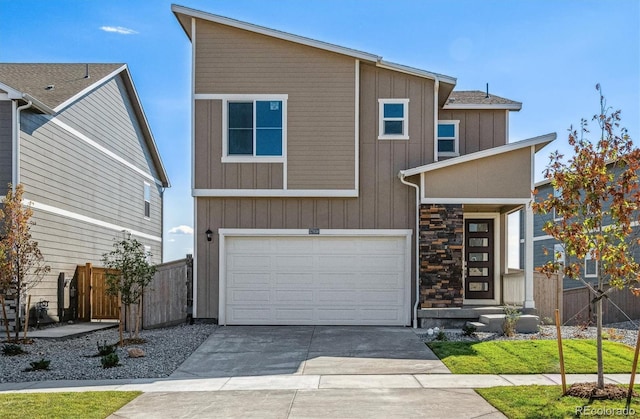 view of front of home with a garage