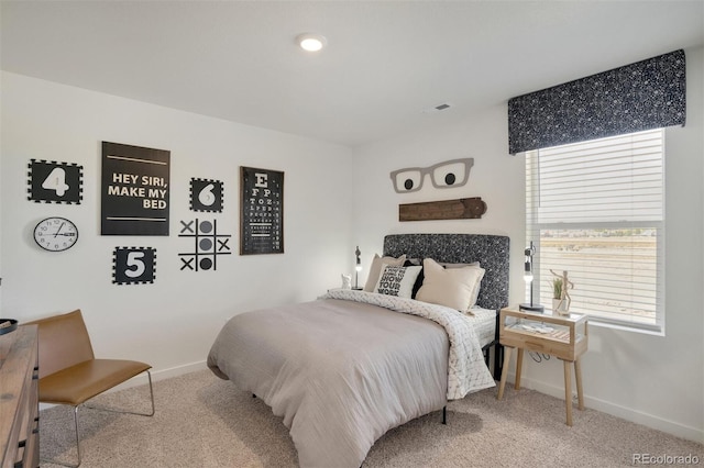 view of carpeted bedroom