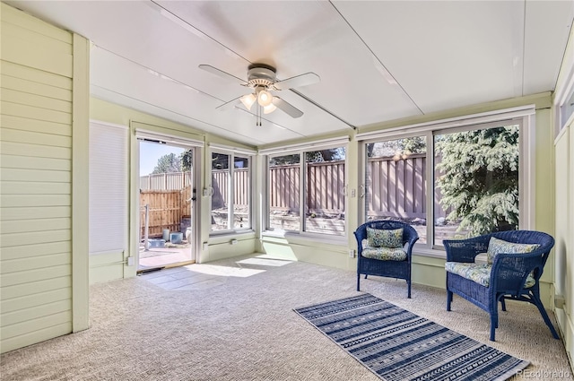 7559 S Ivanhoe Cir, Centennial, CO 80112 - sunroom featuring a ceiling fan, plenty of natural light, and lofted ceiling