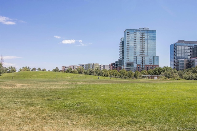 1440 Little Raven St Unit 202, Denver, CO 80202 - view of property's community with a lawn and a view of city