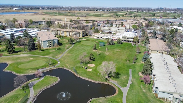 595 S Alton Way Unit 7B, Denver, CO 80247 - aerial view of property's location with a nearby body of water and a local golf course