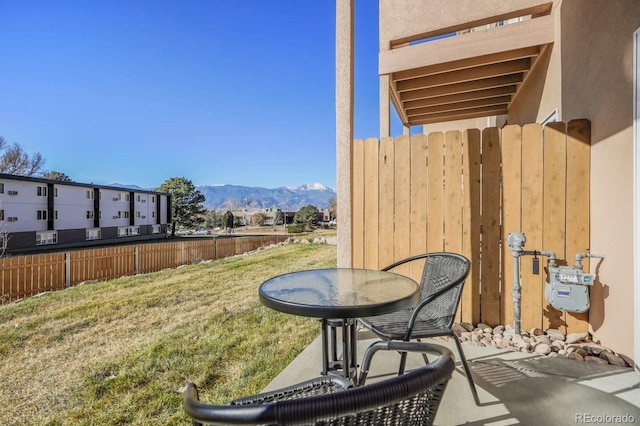 exterior space with a mountain view