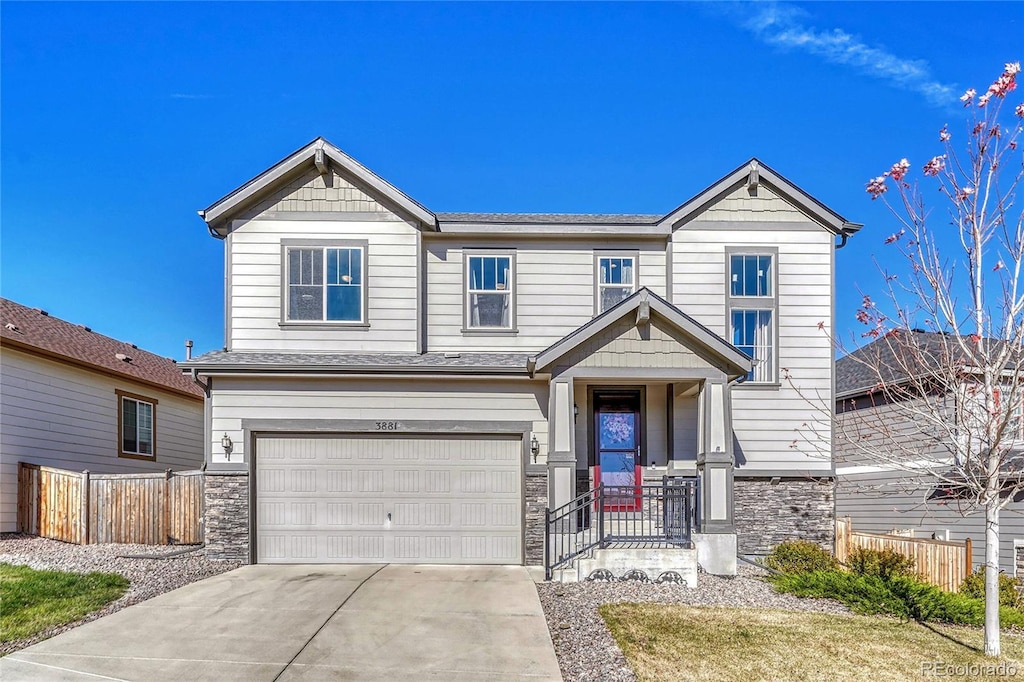 view of front of home featuring a garage