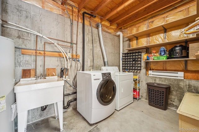 7350 Timber Trail Rd, Evergreen, CO 80439 - laundry area featuring independent washer and dryer and water heater