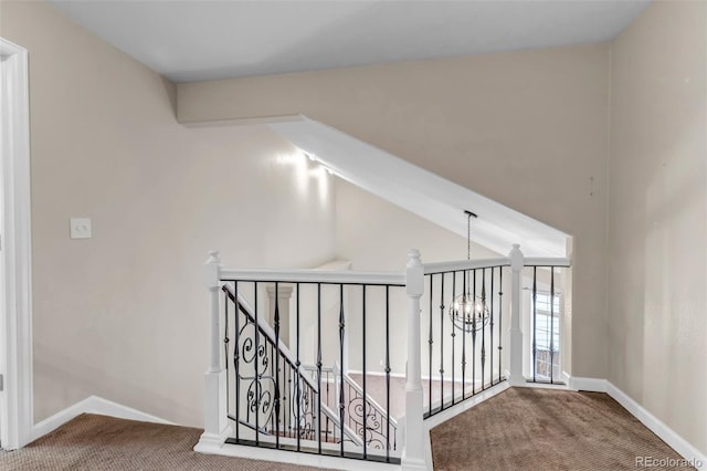 12047 W Coal Mine Dr, Littleton, CO 80127 - hall with an upstairs landing, baseboards, and carpet floors
