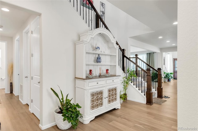 27986 E Frost Pl, Aurora, CO 80016 - staircase with wood finished floors and recessed lighting