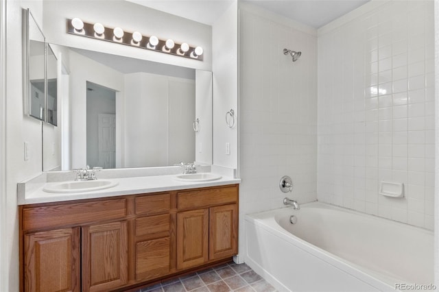7171 Canyon Way, Frederick, CO 80504 - bathroom featuring double vanity and shower / tub combination