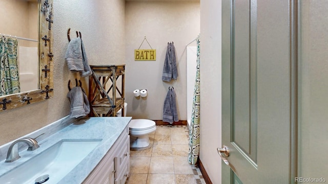 1300 N State Highway 149, Lake City, CO 81235 - bathroom with vanity, curtained shower, and tile patterned floors