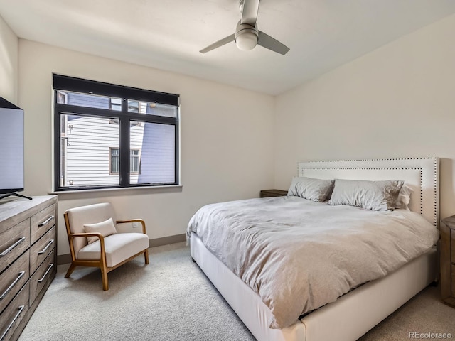 75 W 4th St Unit 205W, Silverthorne, CO 80498 - bedroom with light colored carpet and a ceiling fan