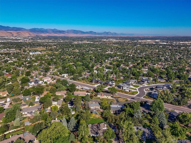 aerial view with a mountain view