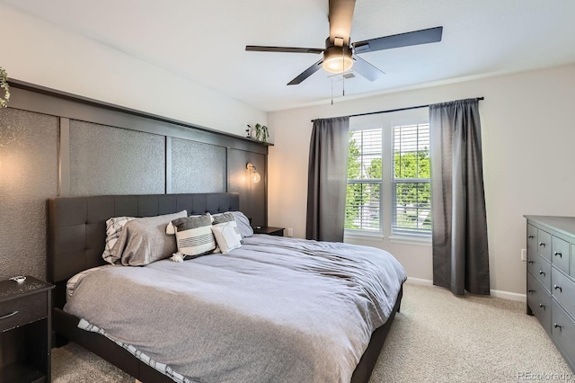 1539 Bennet Mountain Rd, Castle Rock, CO 80109 - bedroom featuring light colored carpet, ceiling fan, and baseboards