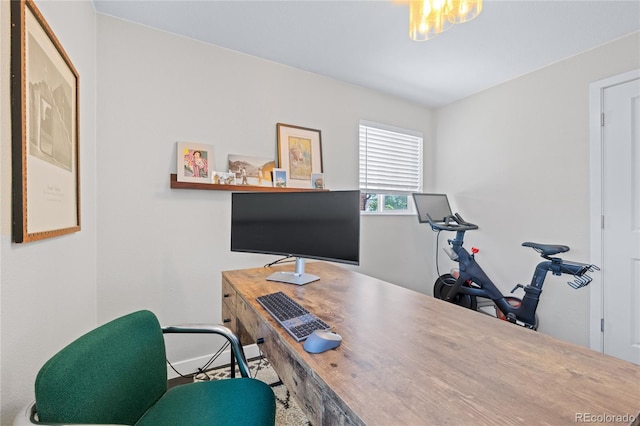 view of home office