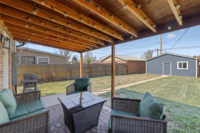 view of patio with outdoor lounge area