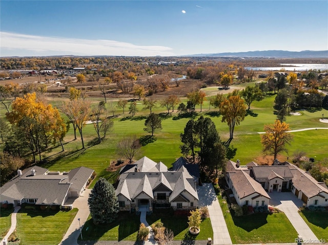 aerial view featuring a mountain view