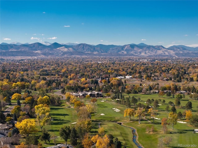 aerial view featuring a mountain view