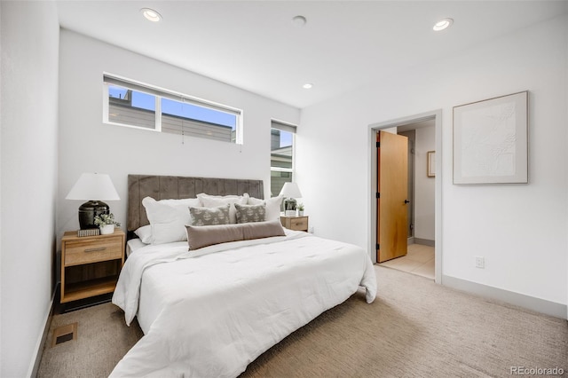 3008 Blake St, Denver, CO 80205 - carpeted bedroom with recessed lighting and baseboards