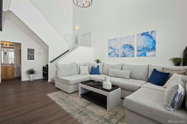 living room featuring hardwood / wood-style flooring