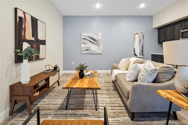 living room featuring hardwood / wood-style flooring