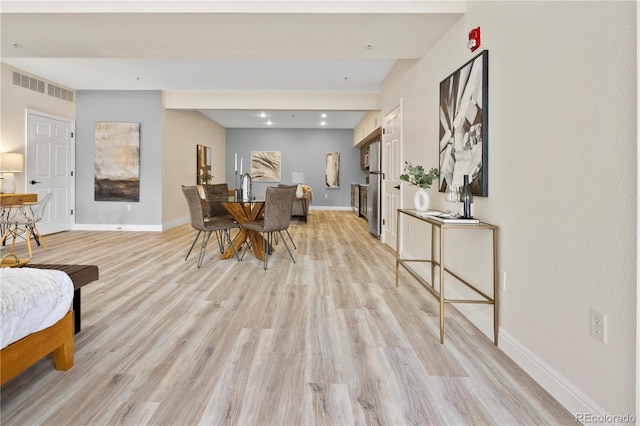 dining area featuring light hardwood / wood-style floors