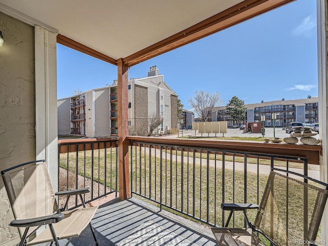 balcony with a residential view