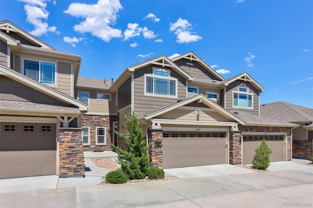 craftsman inspired home with a garage