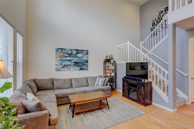 living room featuring light hardwood / wood-style flooring