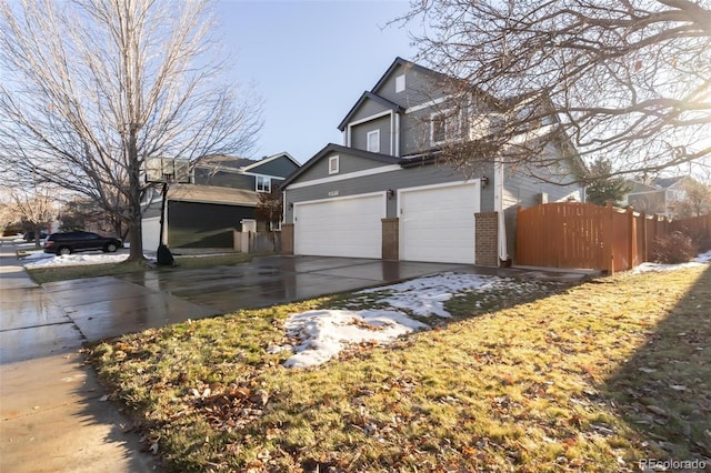 view of home's exterior with a garage