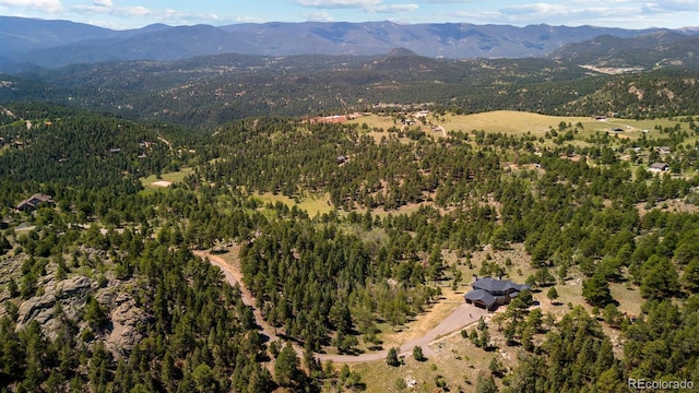 aerial view featuring a mountain view