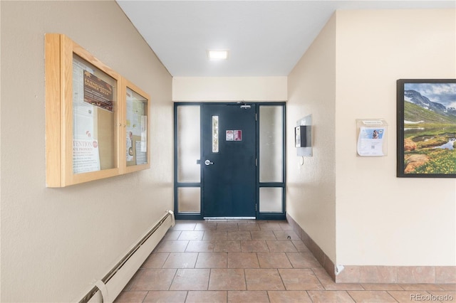 interior space featuring tile patterned flooring