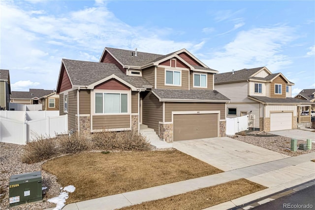 craftsman-style house featuring a garage