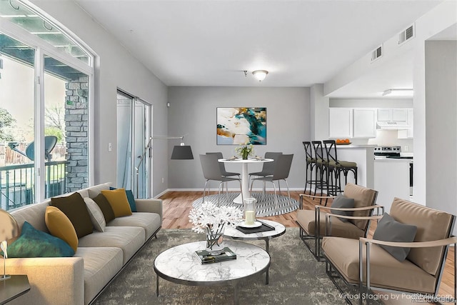 2575 S Syracuse Way Unit 101, Denver, CO 80231 - living room with light wood finished floors and baseboards