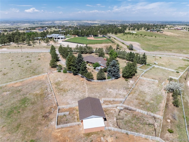 bird's eye view with a rural view