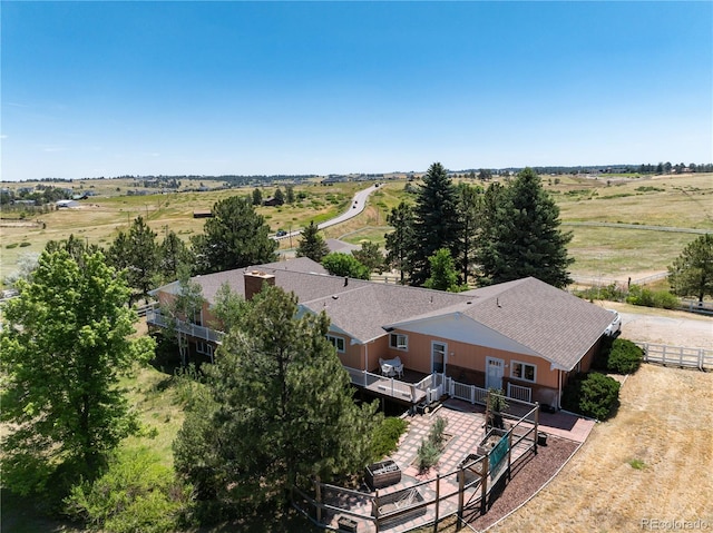 bird's eye view with a rural view