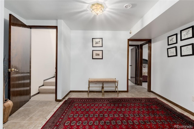 interior space with tile patterned floors