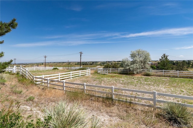 view of yard featuring a rural view