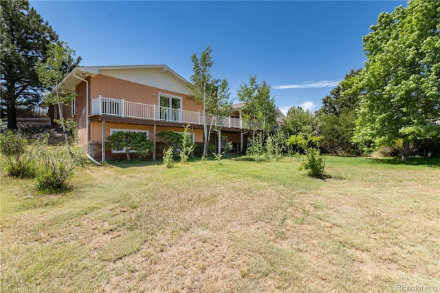 view of yard with a deck