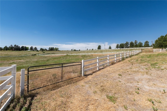 view of yard featuring a rural view