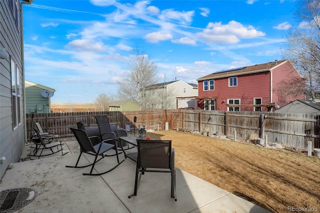 view of patio featuring a fenced backyard