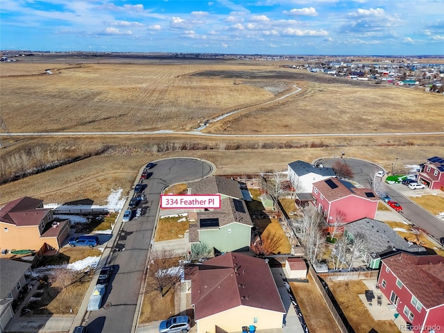 drone / aerial view with a residential view