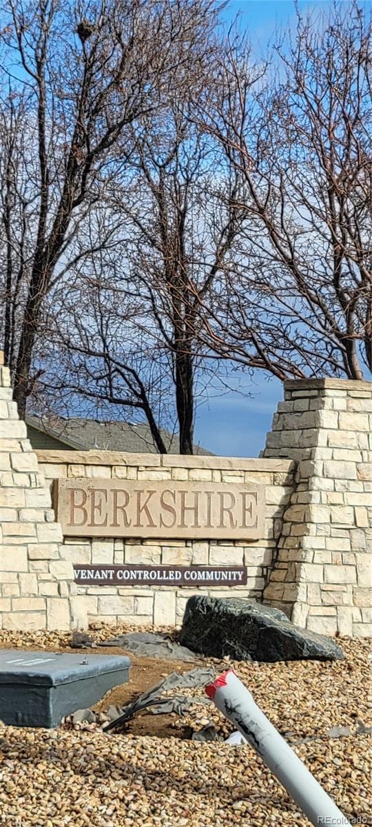 view of community sign