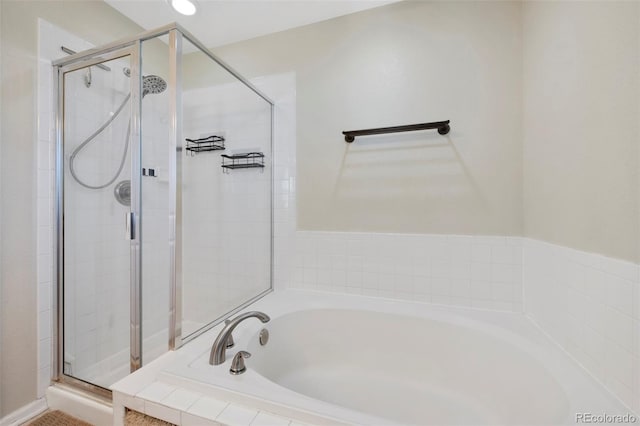 bathroom with independent shower and bath