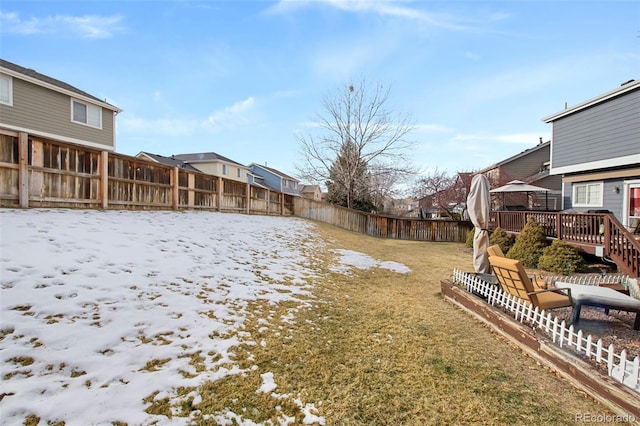 view of snowy yard