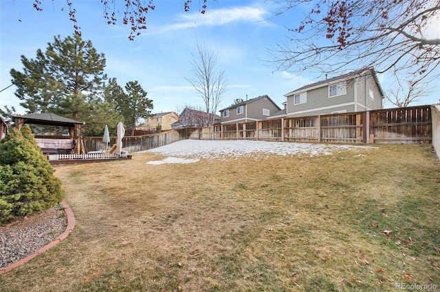 view of yard with a gazebo